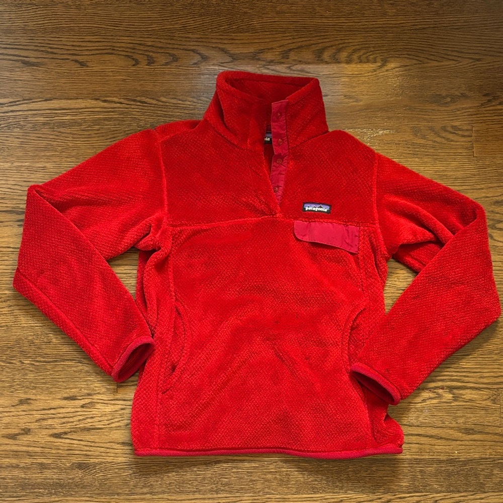 Patagonia Women’s Re-tool Half Snap Pullover Red Fleece